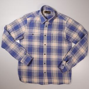 Pike Brothers Mens Small S Roamer Flannel Shirt Made in Portugal Button Up Blue